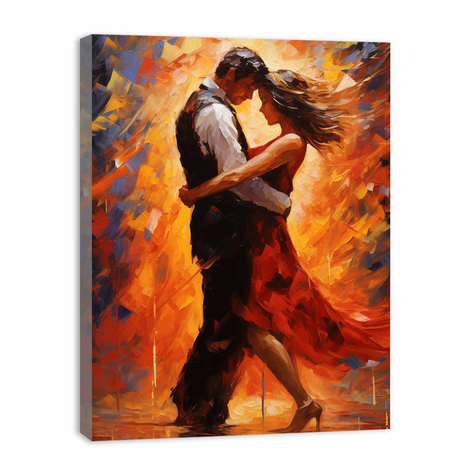 Kinetic Love: Dancing Couple Painting