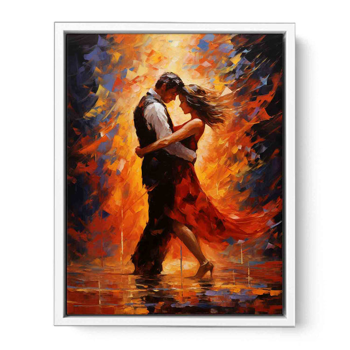 Dancing Couple Modern Art Painting Canvas Print