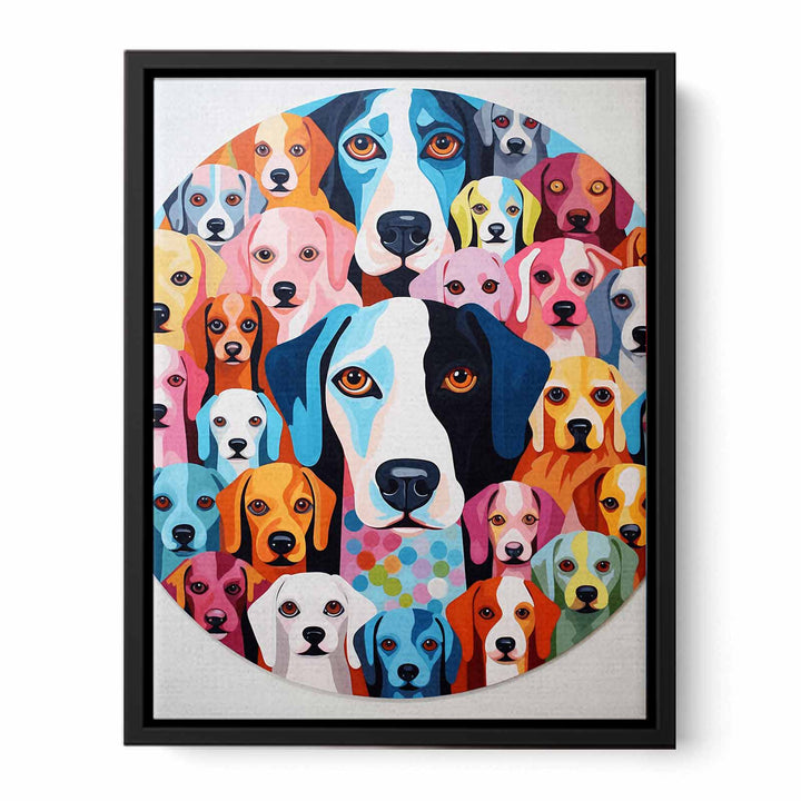 Modern Art  Dog Circle Painting  