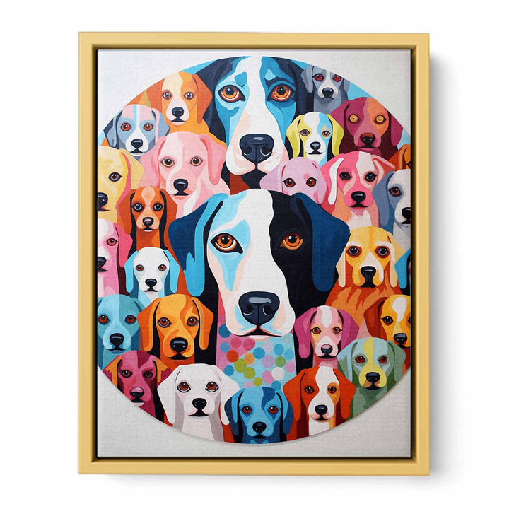 Modern Art  Dog Circle Painting   Poster