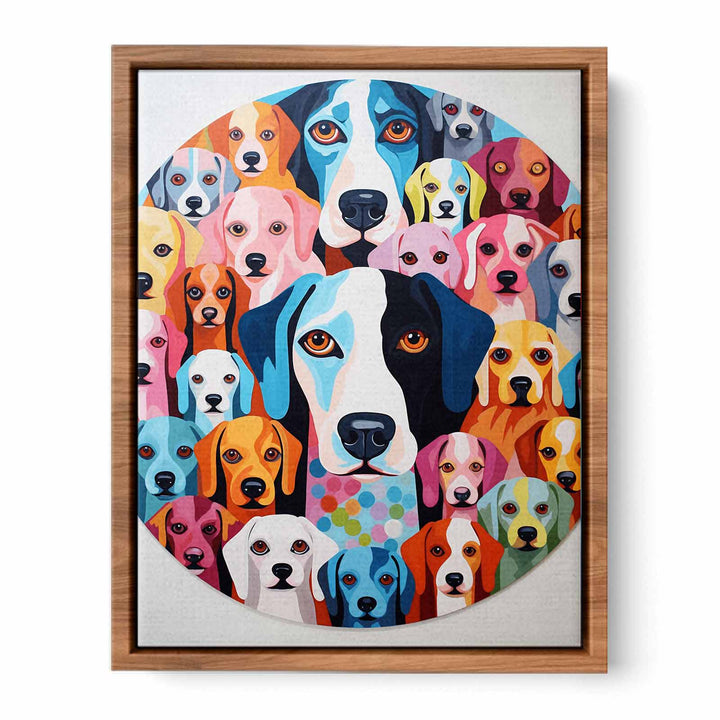 Modern Art  Dog Circle Painting  
