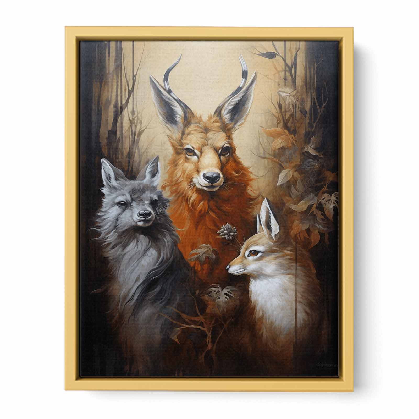 Three Animal Modern Art  Painting   Streched canvas