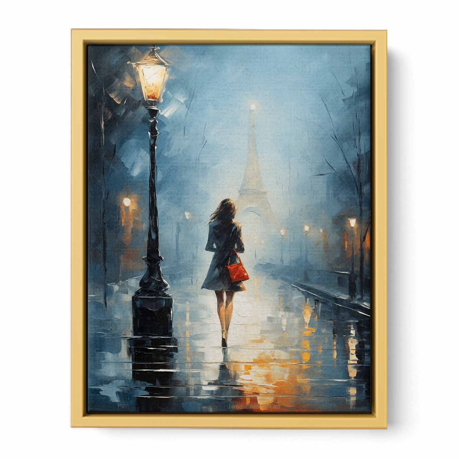 Girl Street Light Modern Painting   Streched canvas