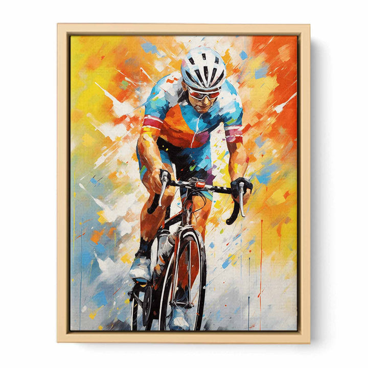 Rider Cycle Modern Art Painting  Framed Print