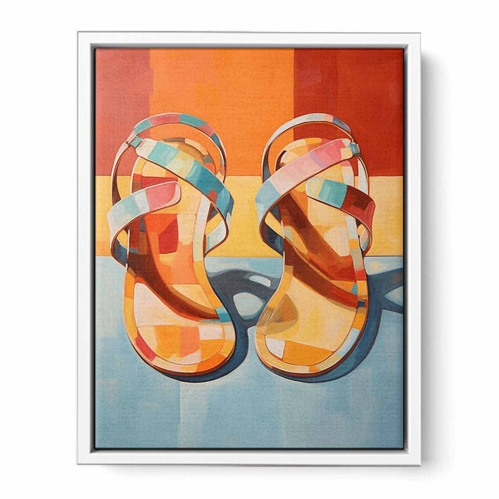 Modern Art Slippers Painting  Canvas Print