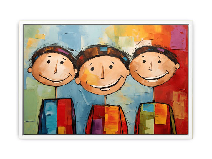  Three Boys Modern Art Painting  Canvas Print