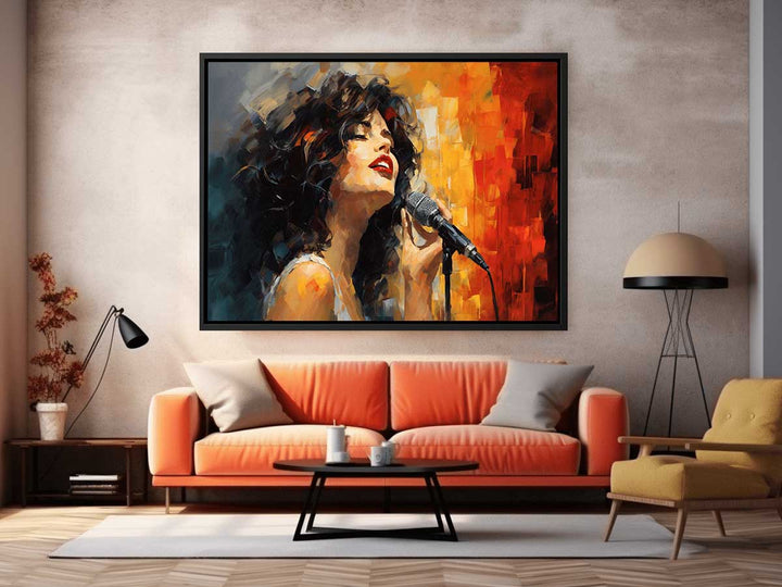 Girl Singing Modern Art  Painting  