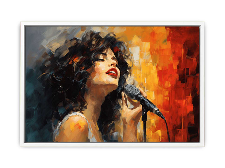 Girl Singing Modern Art  Painting  Canvas Print