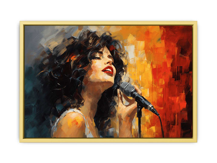 Girl Singing Modern Art  Painting   Poster