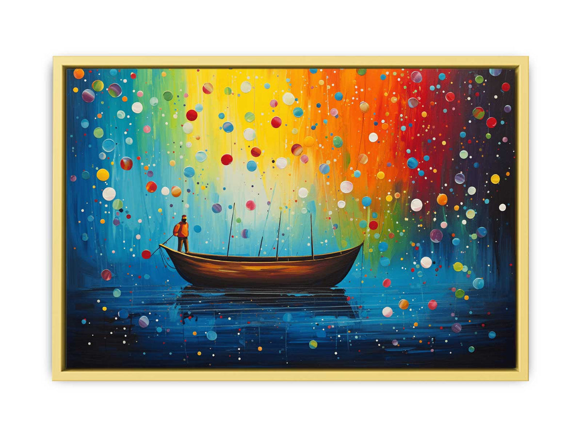 Boat Bubbles Modern Art Painting   Streched canvas