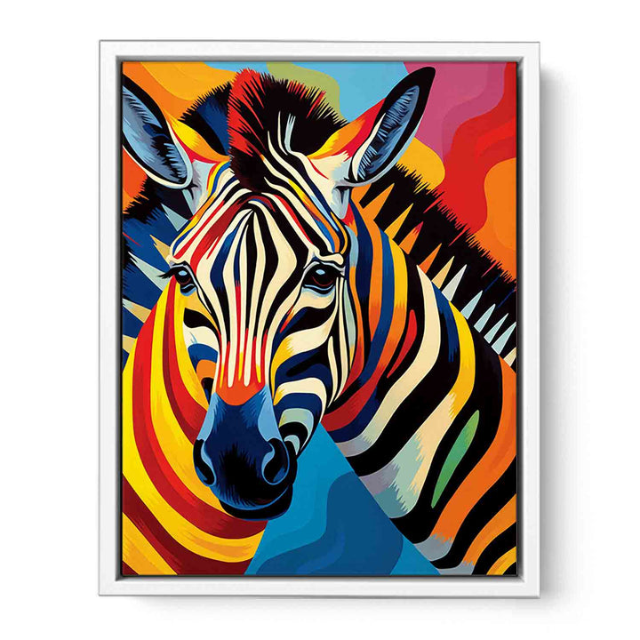 Two Zebra Striped Convergence Framed Print