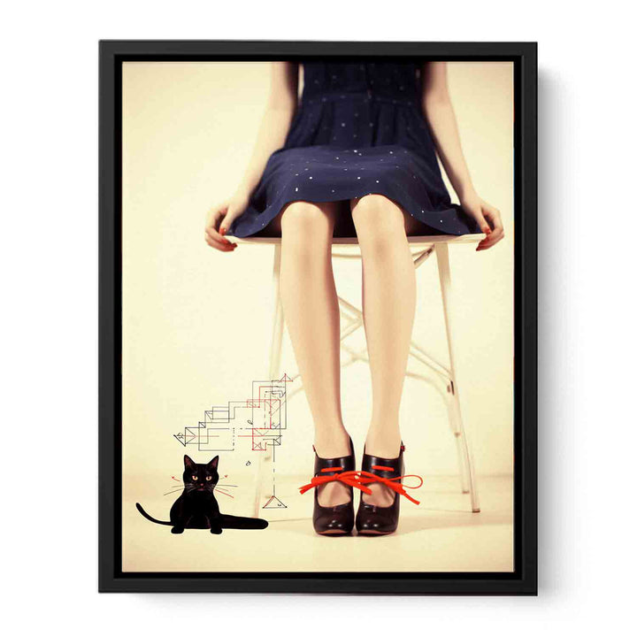 Cat Beneath Her Gaze  Canvas Print