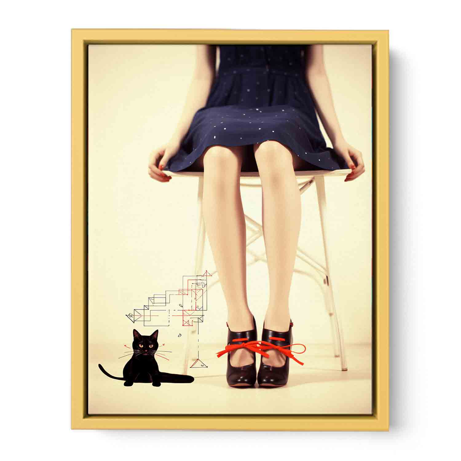 Cat Beneath Her Gaze  Streched canvas
