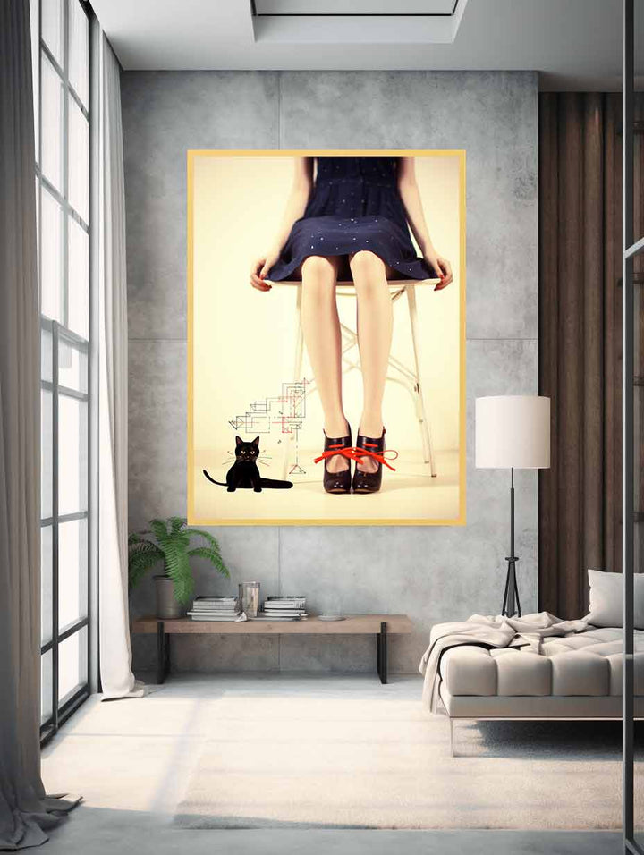 Cat Beneath Her Gaze Painting