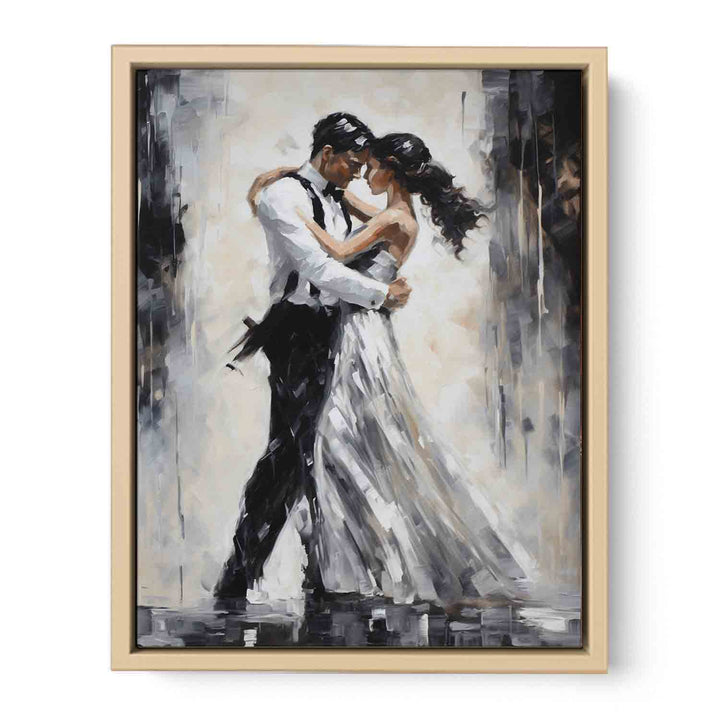 Black And White Couple Dance Modern Painting   Art Print