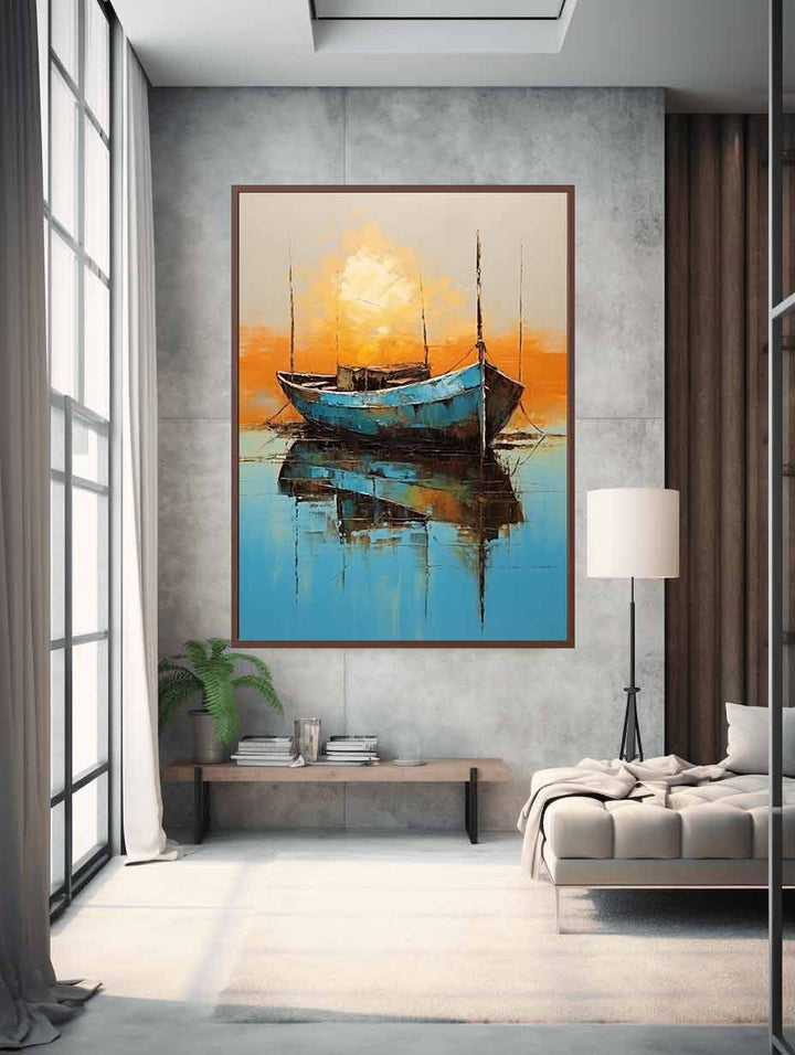 Blue Boat Painting