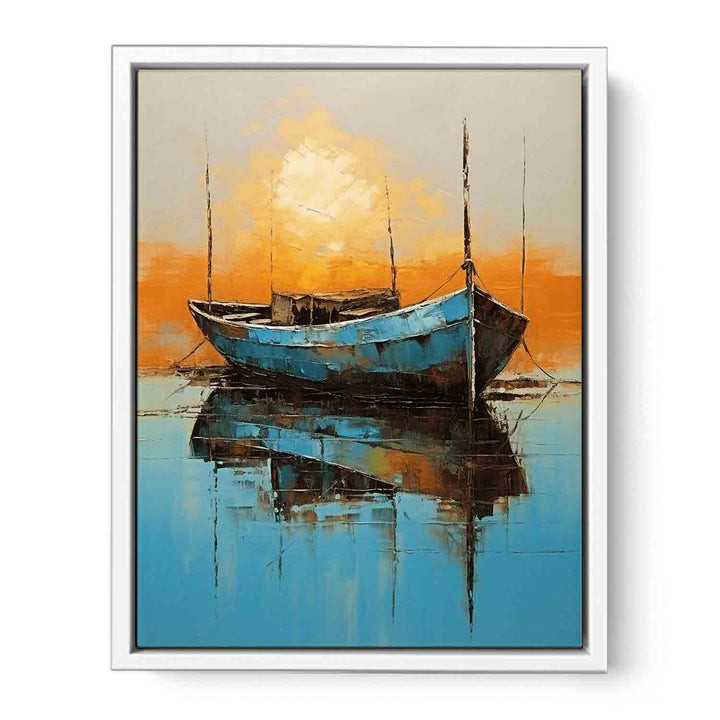 Blue Boat Framed Print