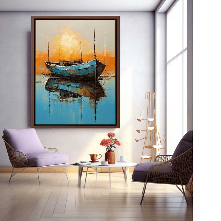 Blue Boat Painting