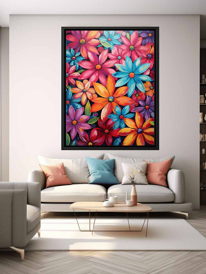 Modern Art  Colorful Flower Painting  