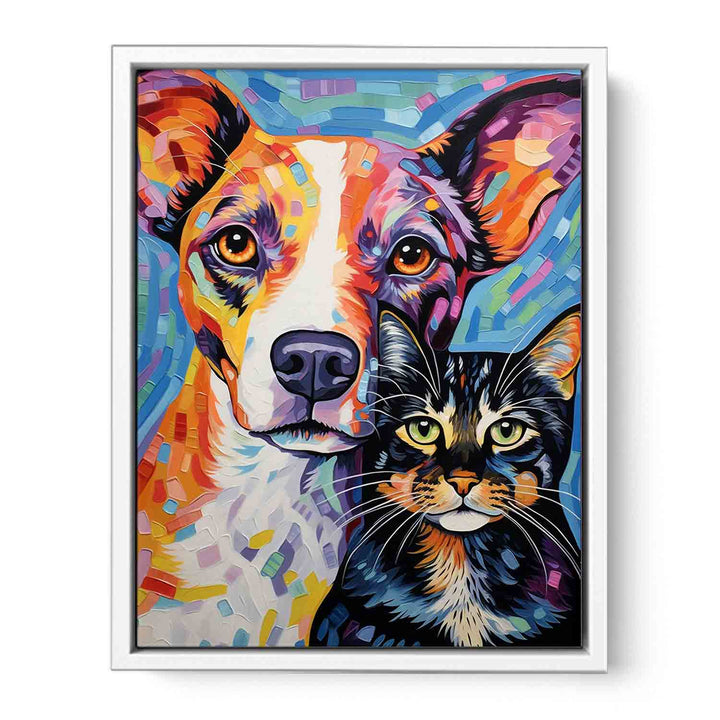 Cat Dog  Framed Print