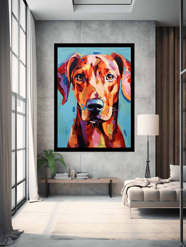 Red Dog Modern Art  Painting  