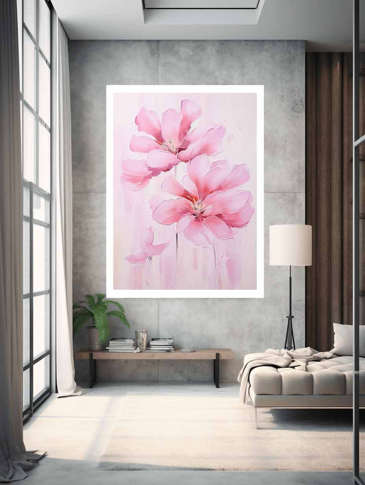 Pink Flower Modern Art  Painting  