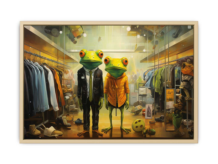Shopping Frog Modern Art Painting  Art Print