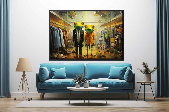 Shopping Frog Modern Art Painting 
