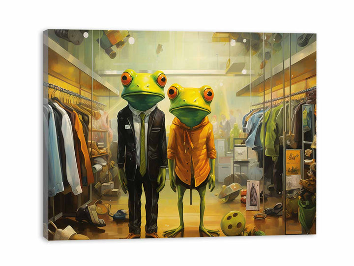 Shopping Frog Modern Art Painting 