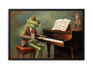 Modern Frog Piano Art Painting  Canvas Print