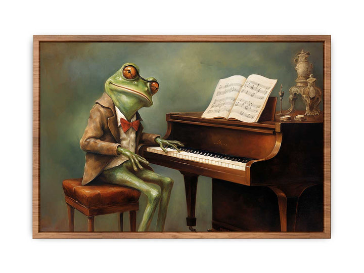 Modern Frog Piano Art Painting Poster