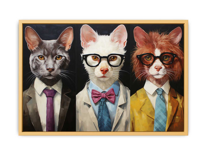 Modern Animal with Glasses   Streched canvas