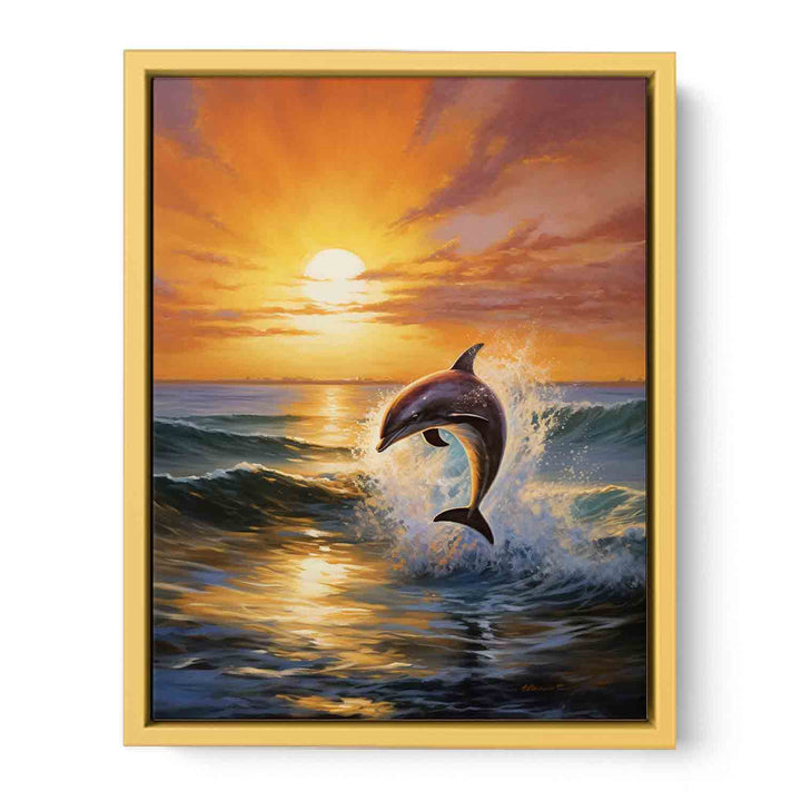 Modern Dolphin  Streched canvas