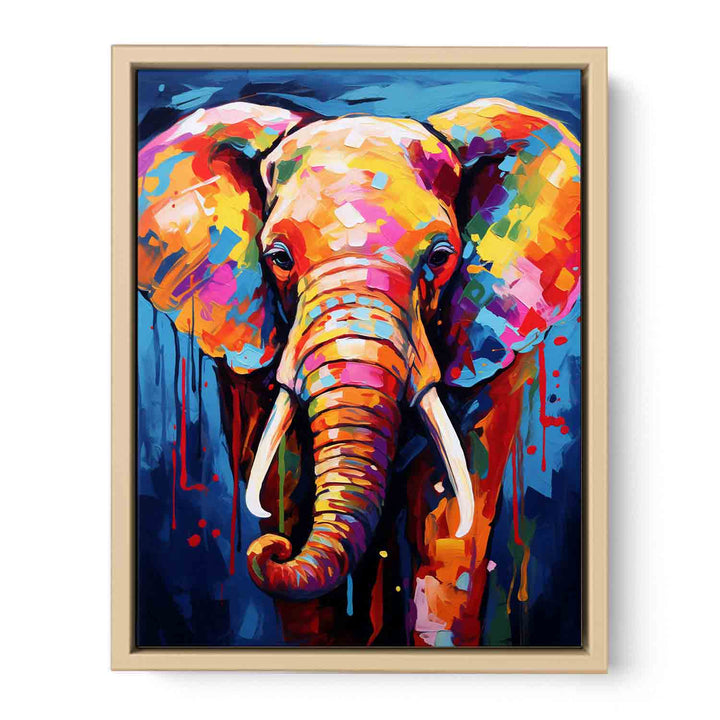 Colorful Elephant Modern Art Painting Framed Print