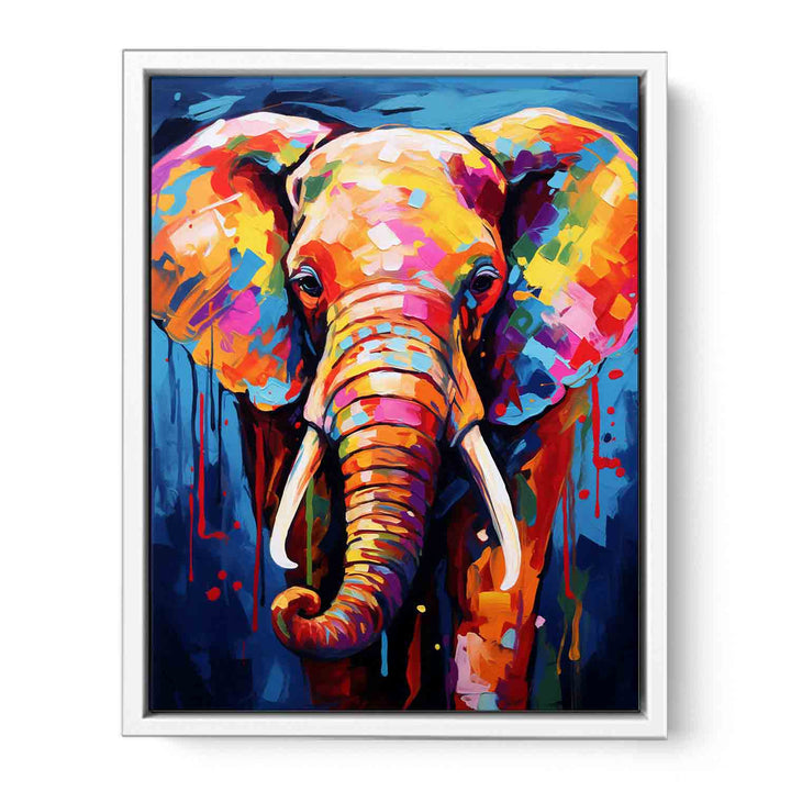 Colorful Elephant Modern Art Painting Canvas Print
