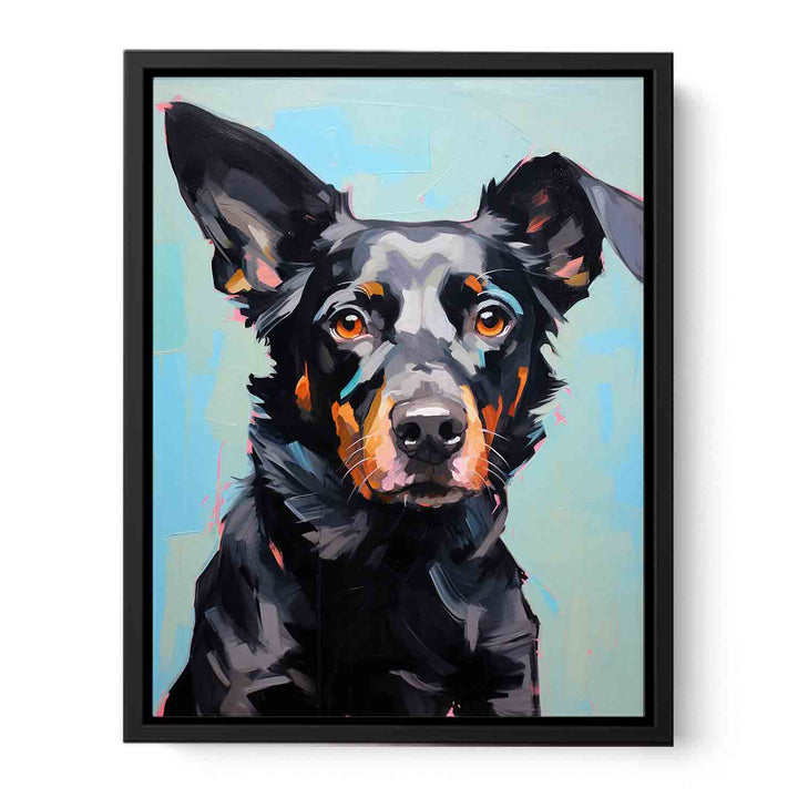Modern Black Dog   Canvas Print