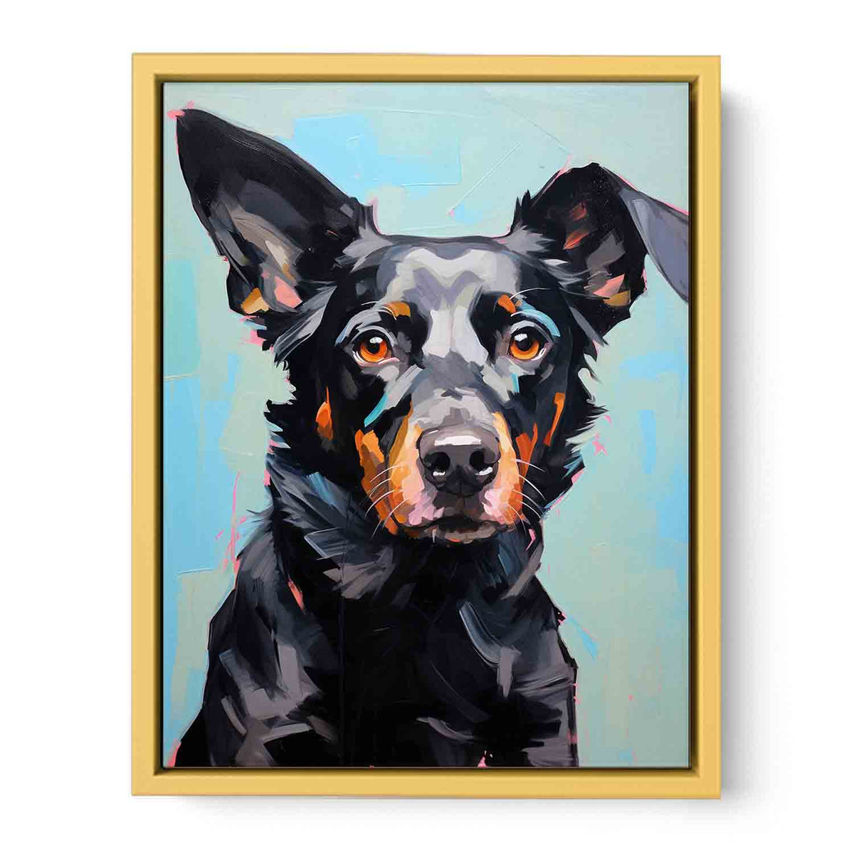 Modern Black Dog   Streched canvas