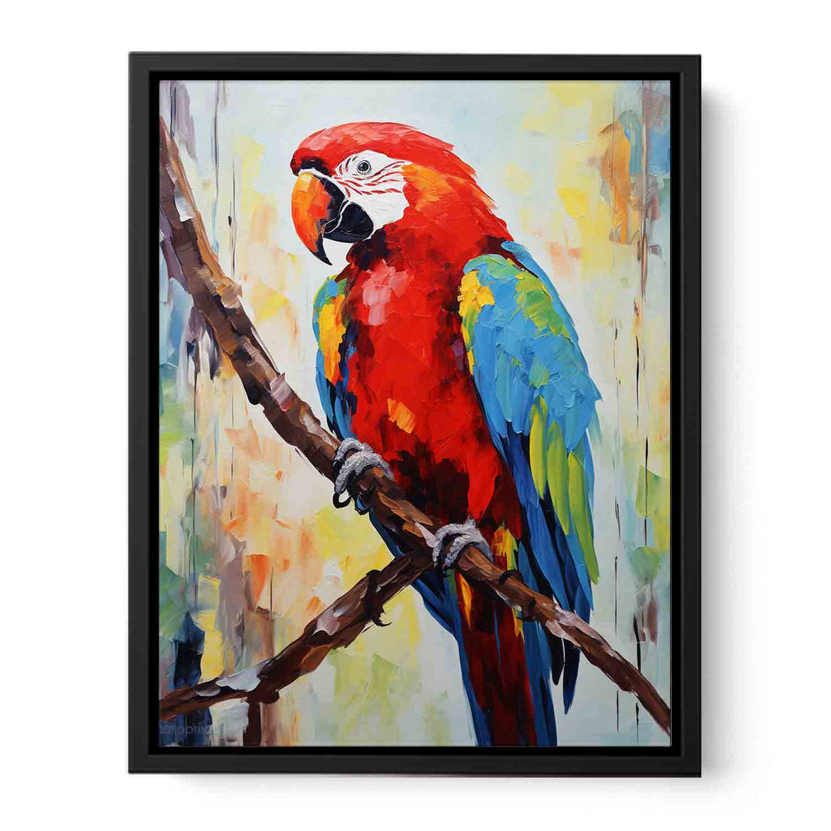 Red Parrot Modern Art Painting  Canvas Print