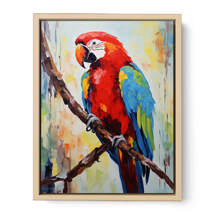Red Parrot Modern Art Painting  Art Print