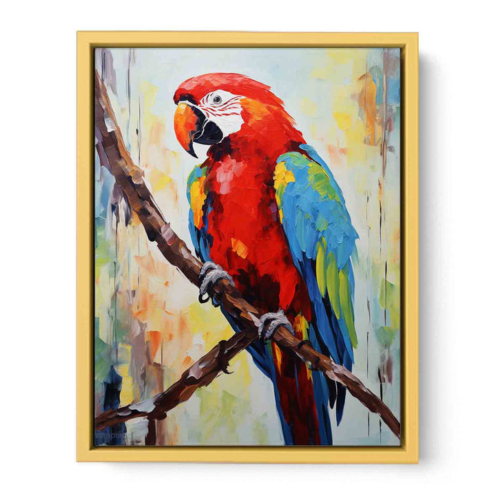 Red Parrot Modern Art Painting  Streched canvas