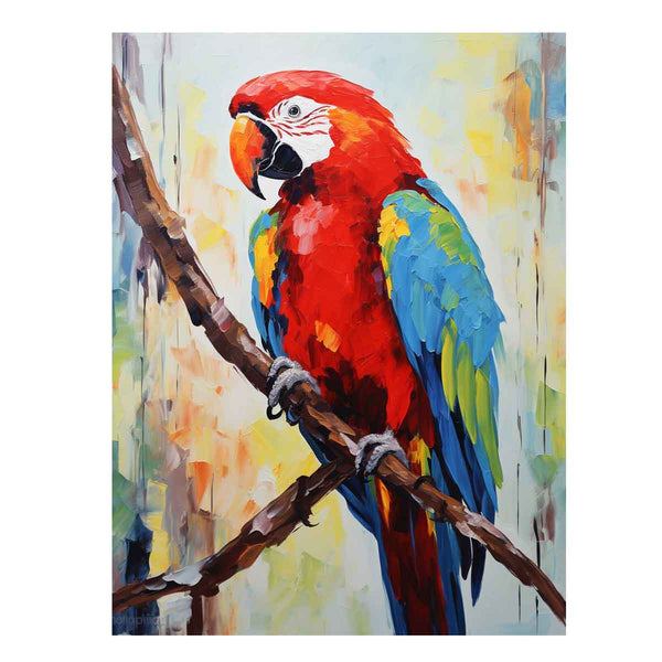 Red Parrot Modern Art Painting 