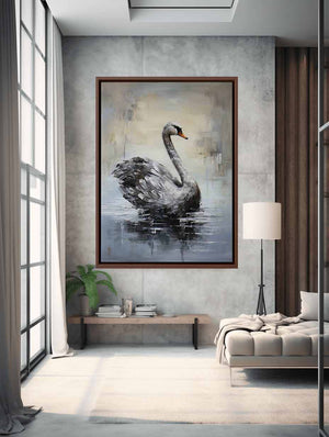 Modern Art Painting Grey Bird  