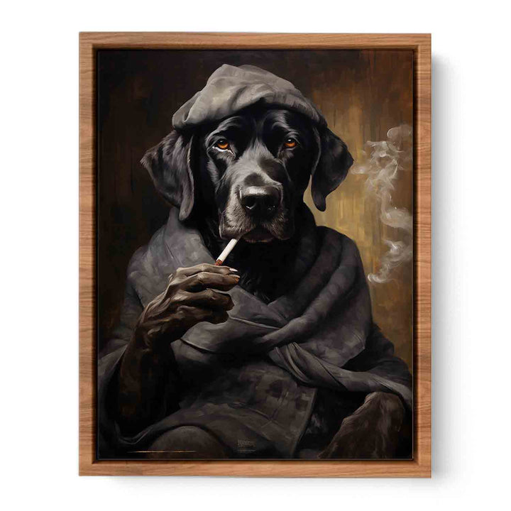 Black Dog Smoke Modern Art Painting 