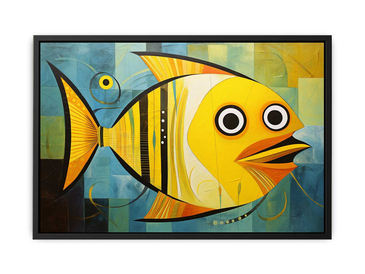 Modern Golden  Fish Art   Canvas Print