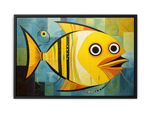 Modern Golden  Fish Art   Canvas Print