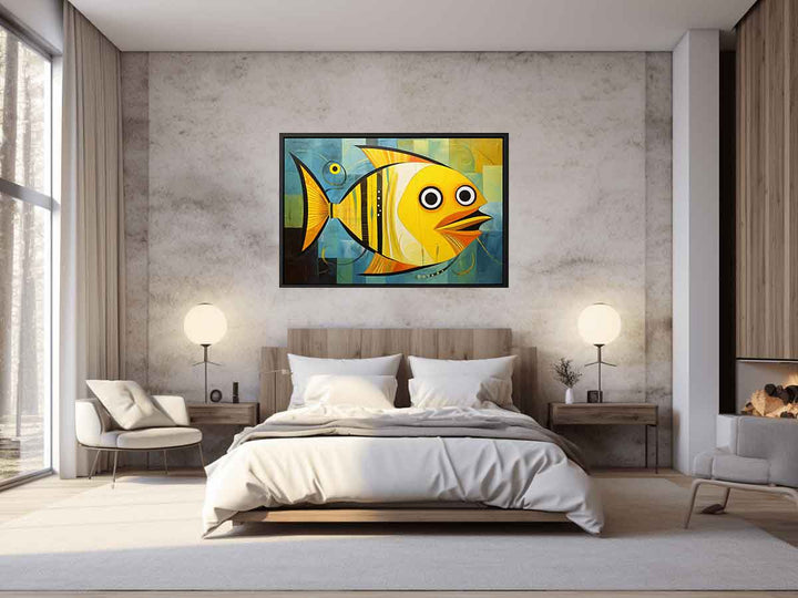 Modern Golden  Fish Art  Painting