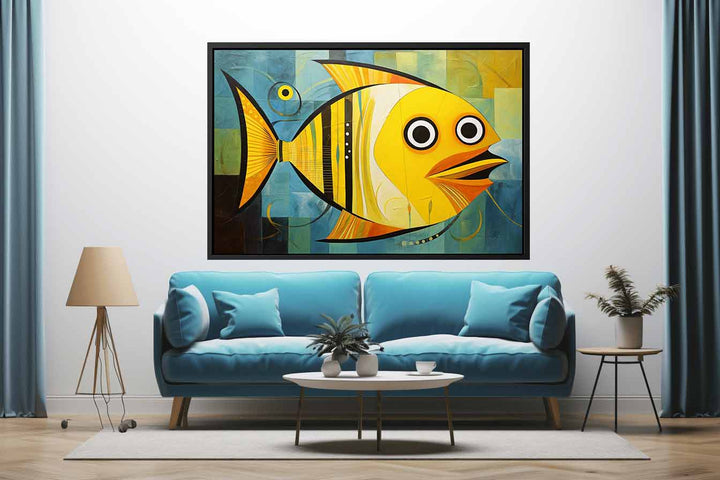 Modern Golden  Fish Art  Painting