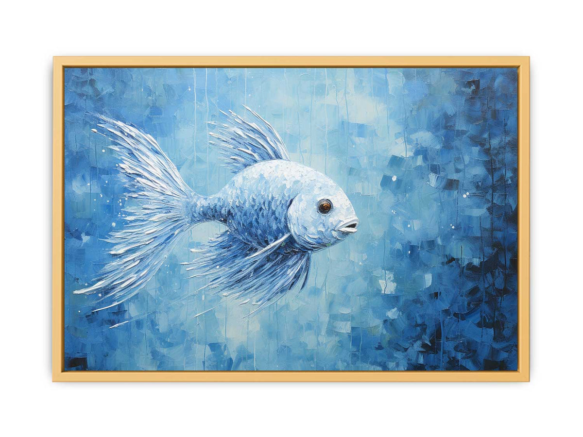 Modern Blue Fish Art  Streched canvas