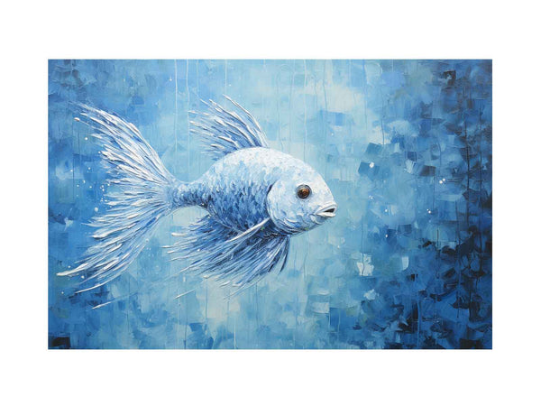Modern Blue Fish Art