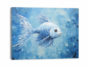 Modern Blue Fish Art Painting